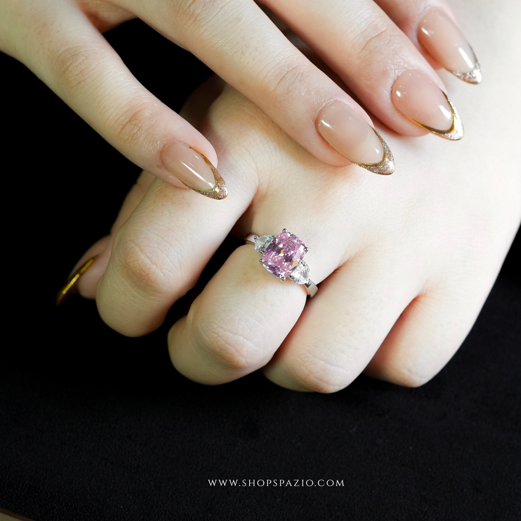 CZ Blush Whisper Ring - Adjustable