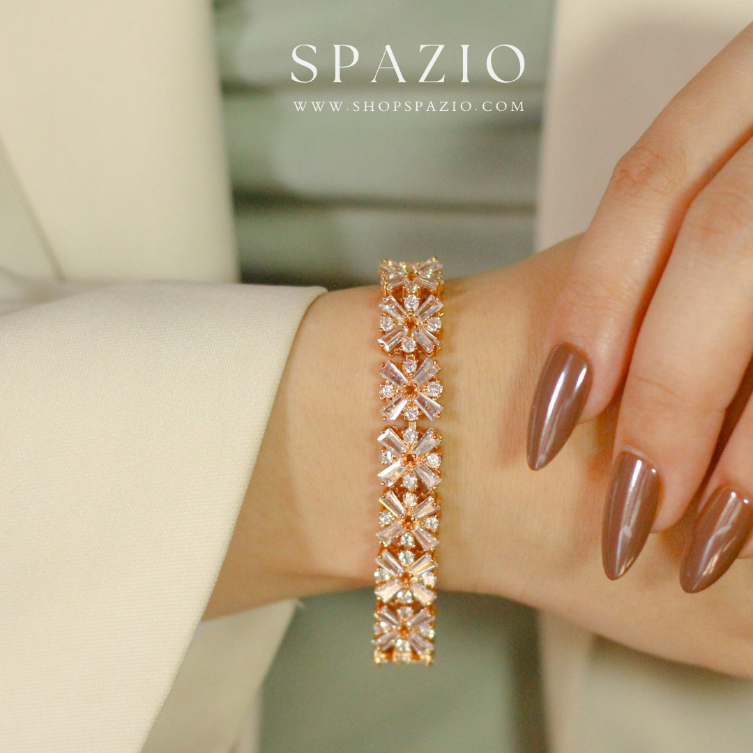 CZ Bloom Bracelet-Rose Gold