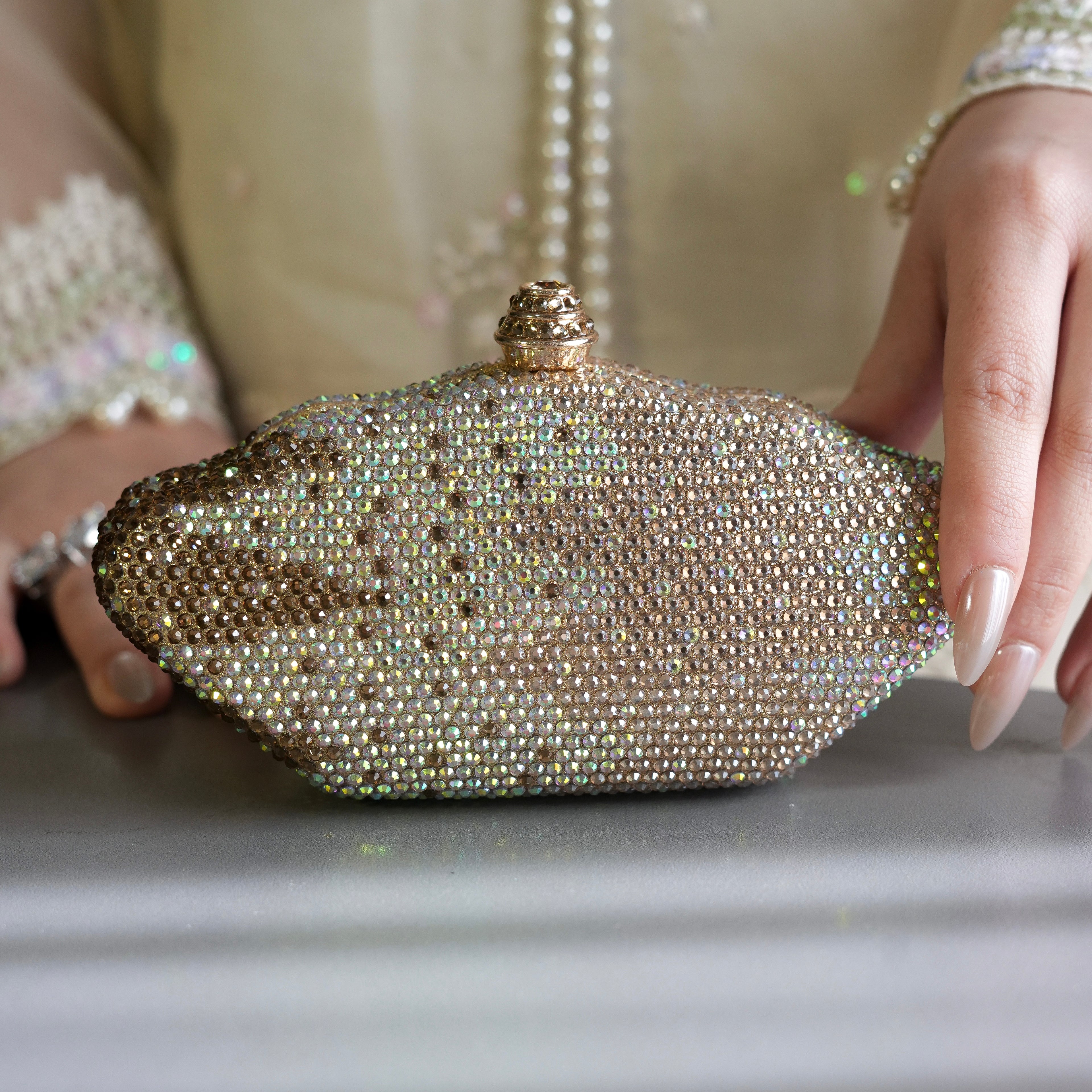 Roselle Clutch - Gold