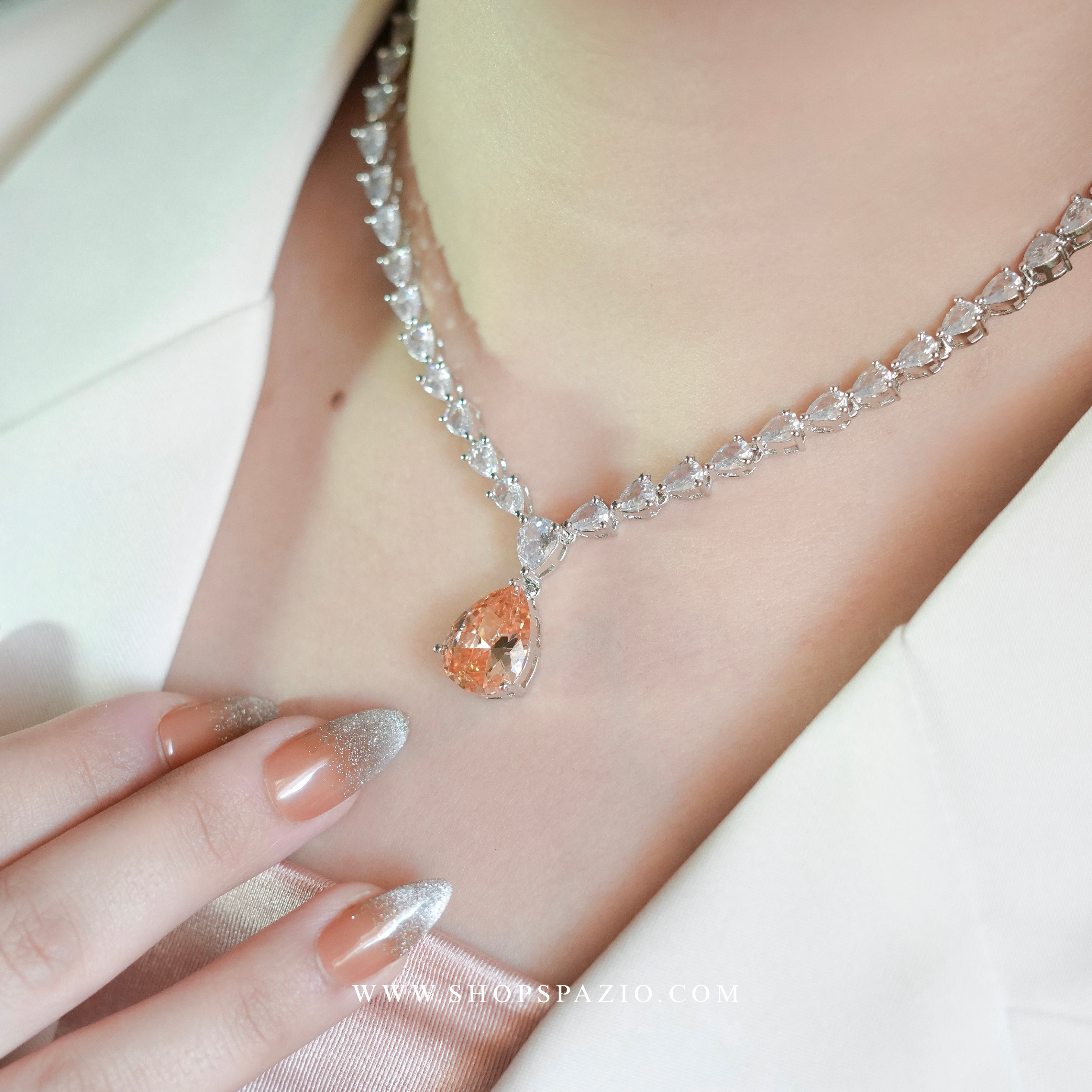 Champagne Dewdrop Necklace Set