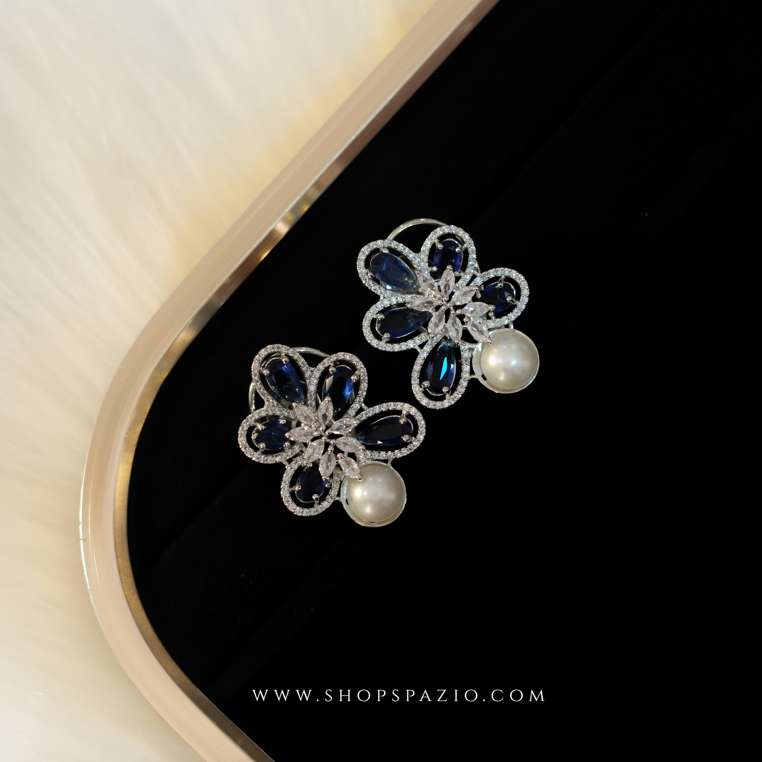 Petal Glow Earrings - Blue