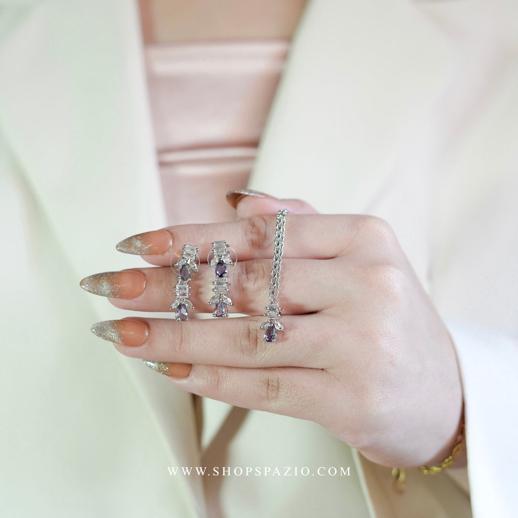 Grace Necklace Set - Purple