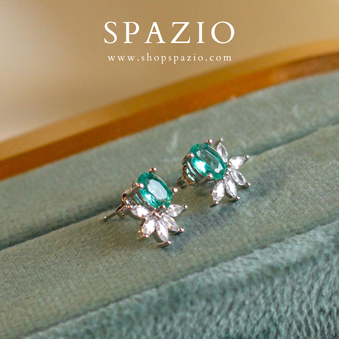 Teal Petal Studs