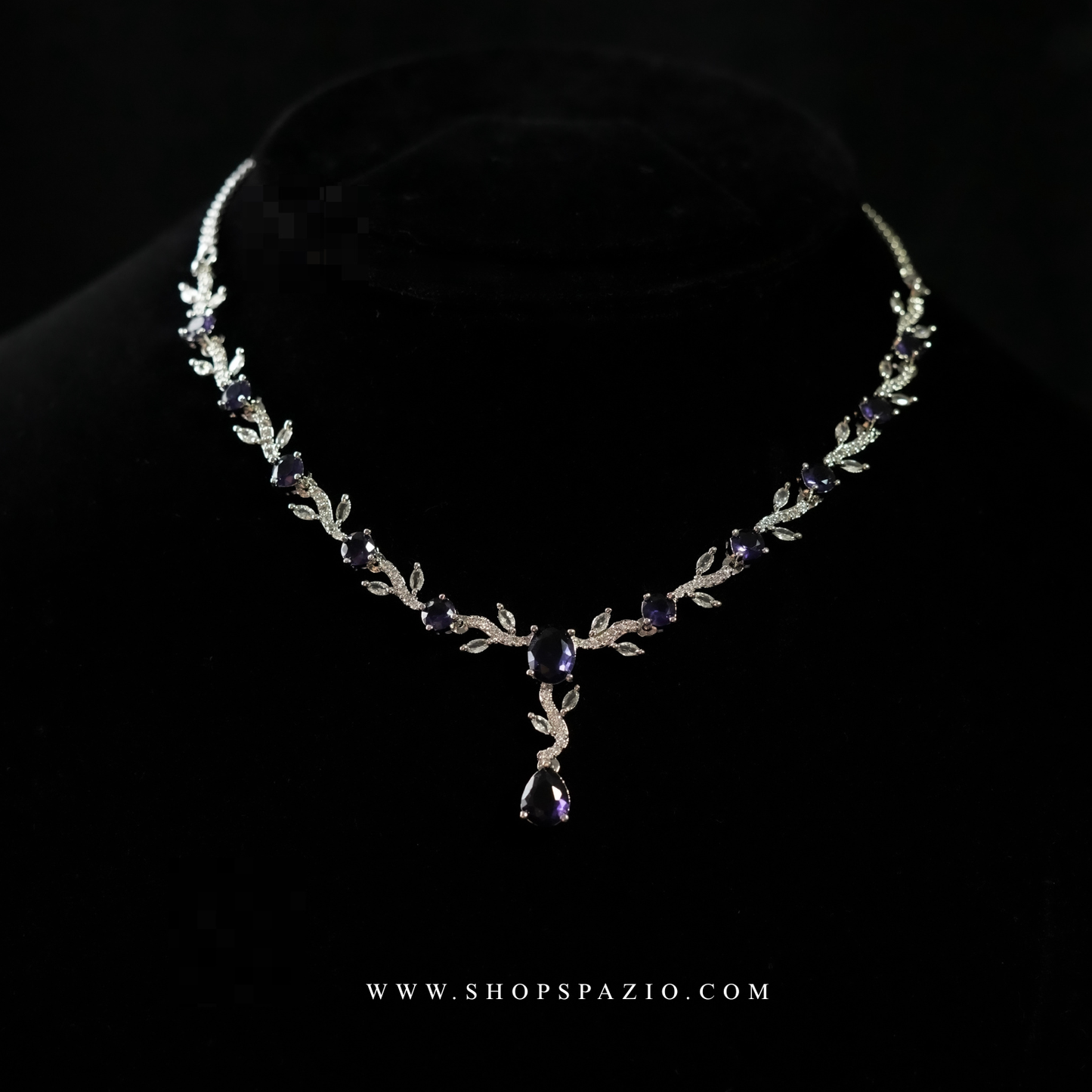 Liora Petals Necklace Set - Purple