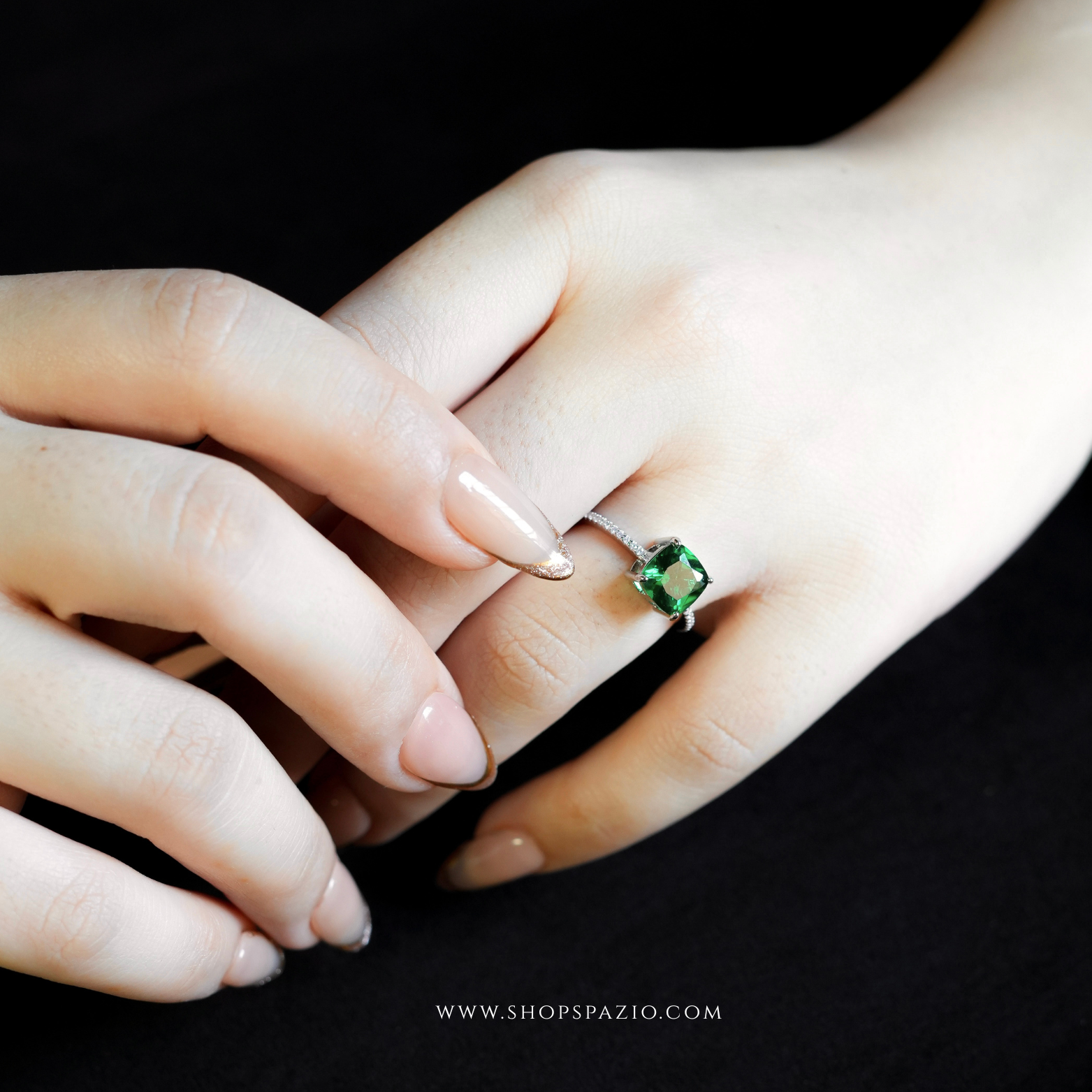 CZ Emerald Gleam Ring - Adjustable
