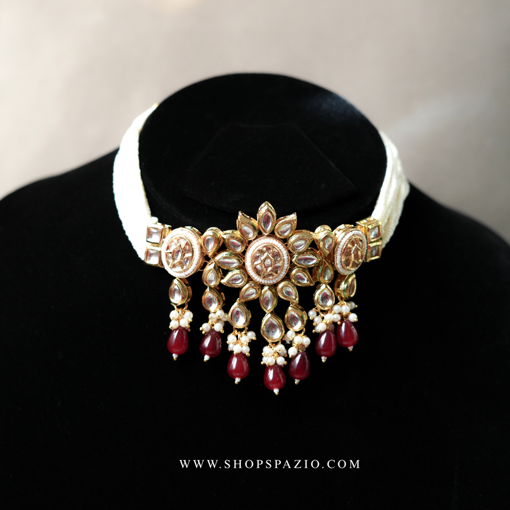 Gulab Kundan Choker Set