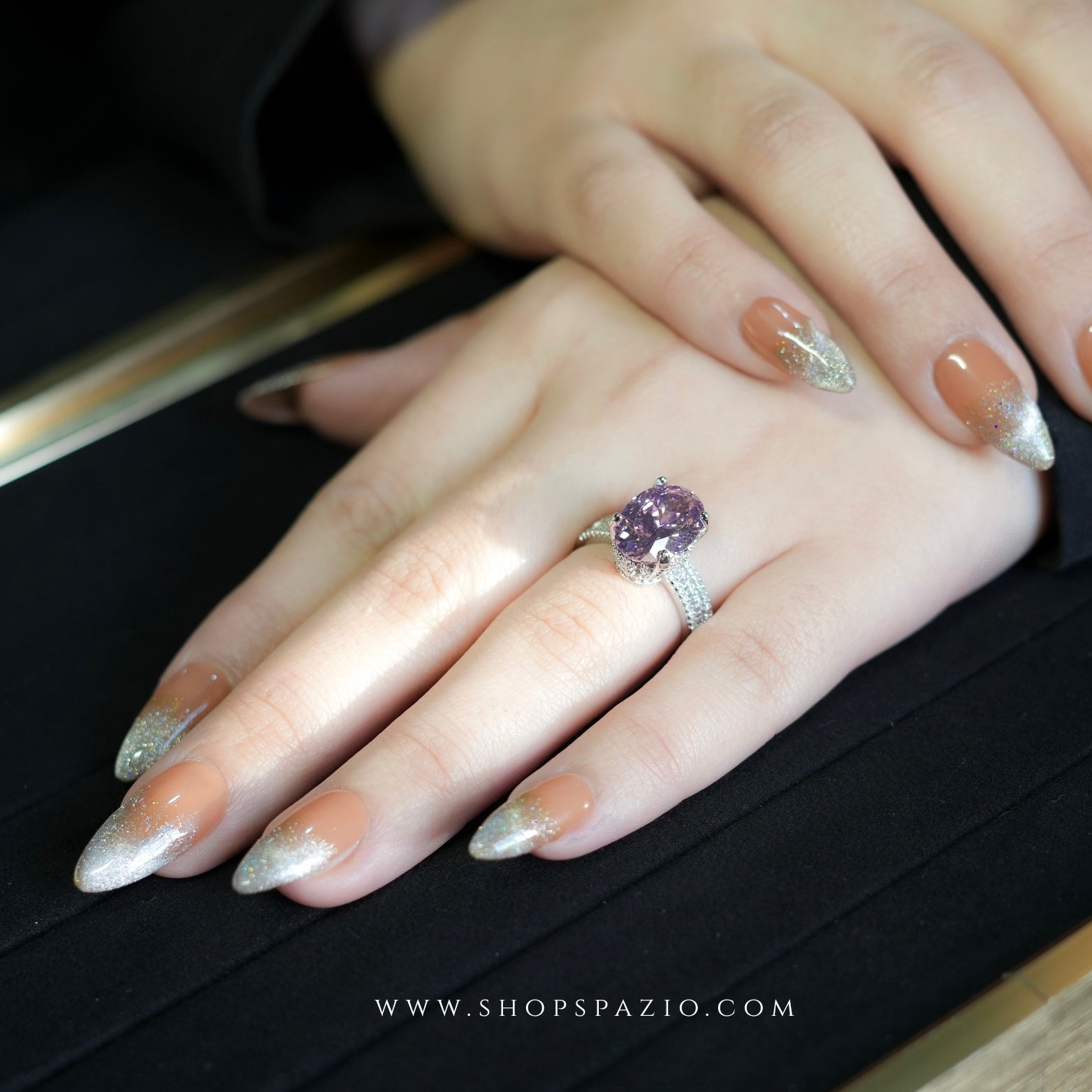 Amethyst Oval Solitaire Ring