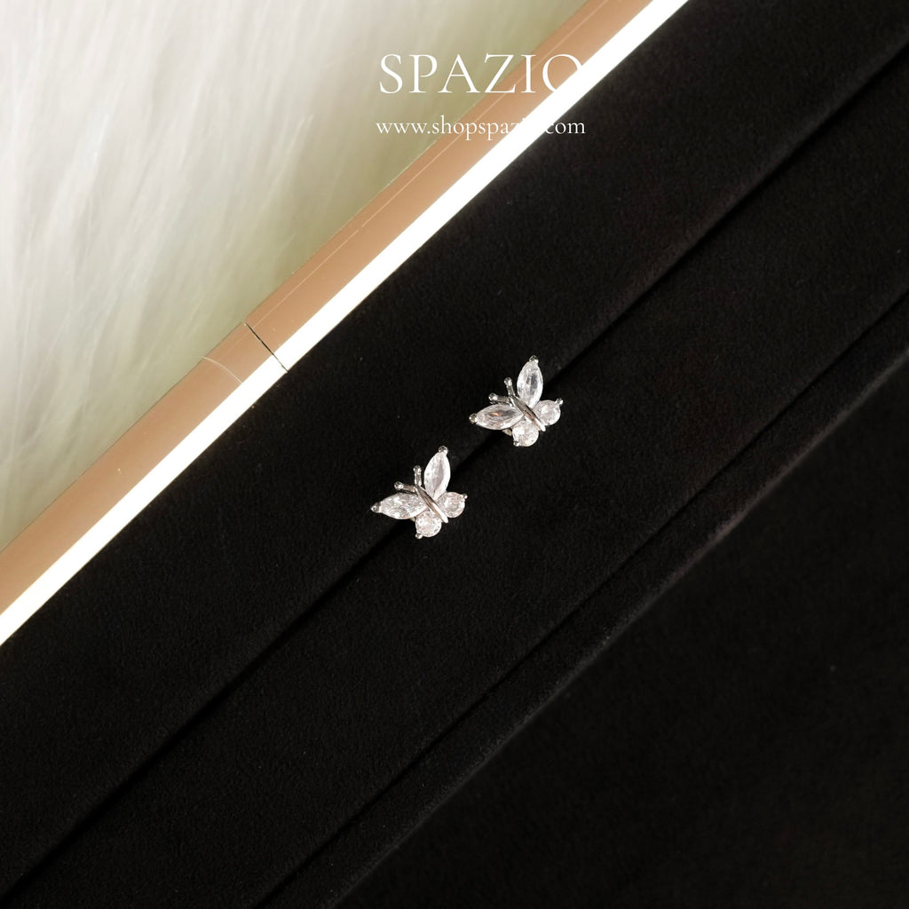 Mini Butterfly Studs - Silver