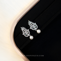 Petal Grace Pearl Earrings - Mint
