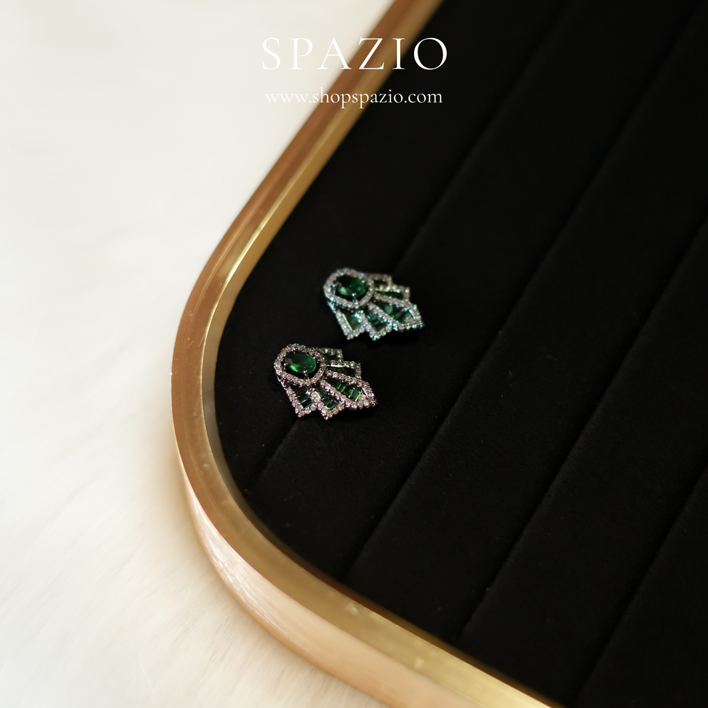 Emerald Noir Studs