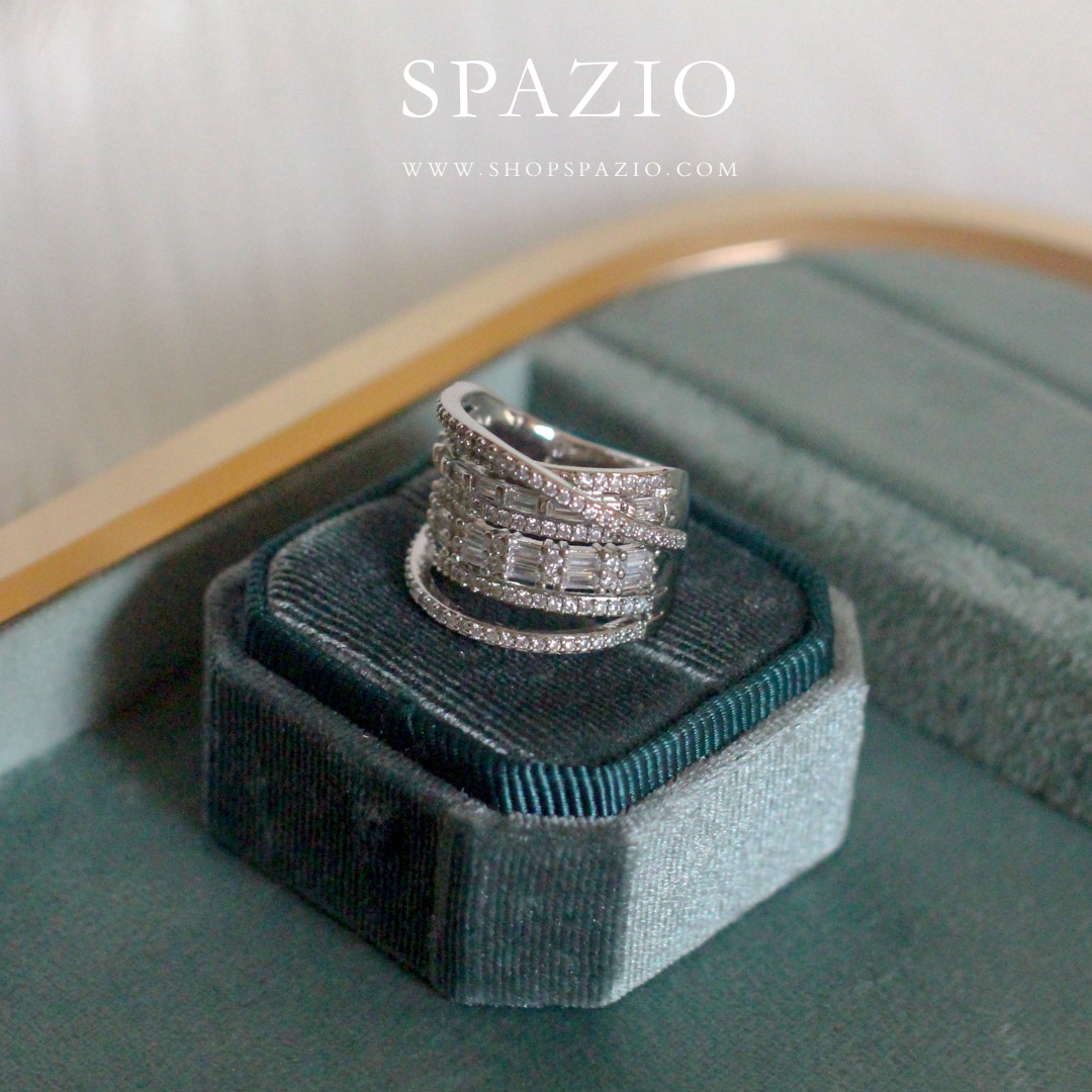 Stellar Stack CZ Ring