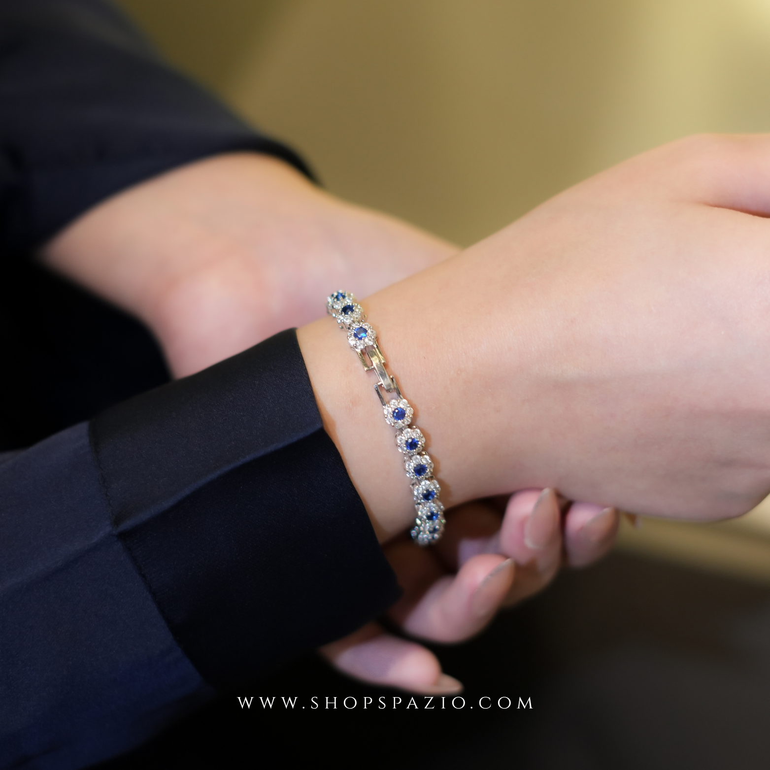 Sterling Blossom Bracelets - Blue