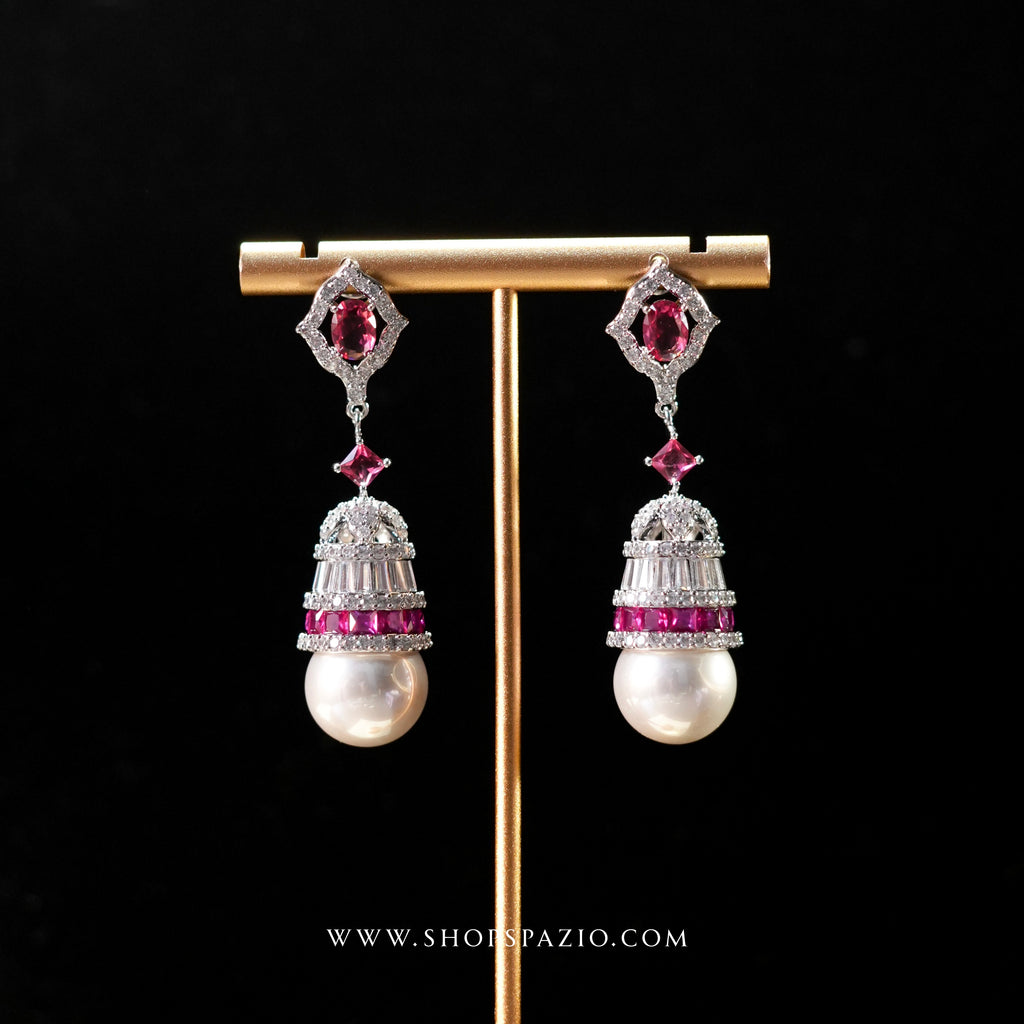 Zahra Drop Earrings - Pink