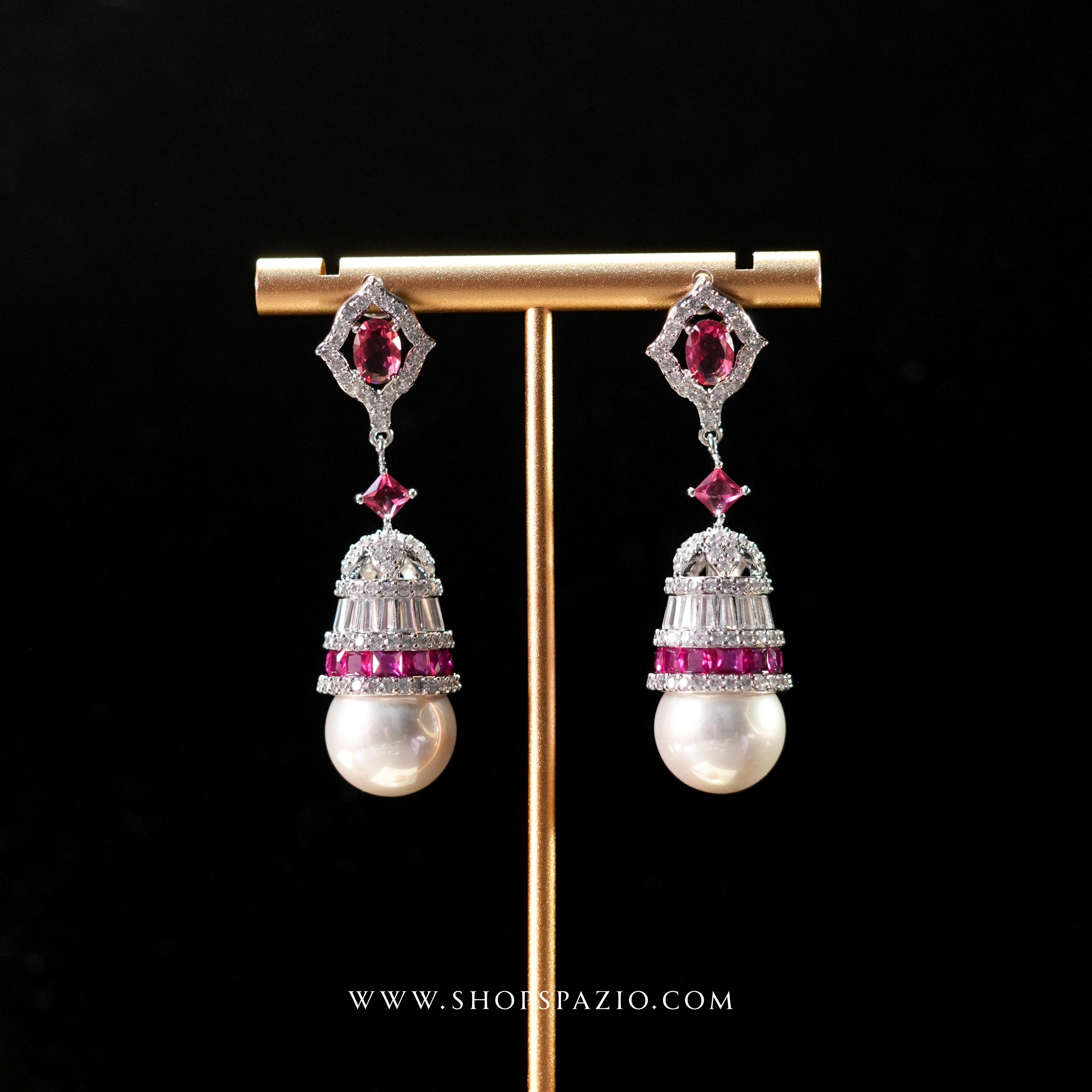 Zahra Drop Earrings - Pink