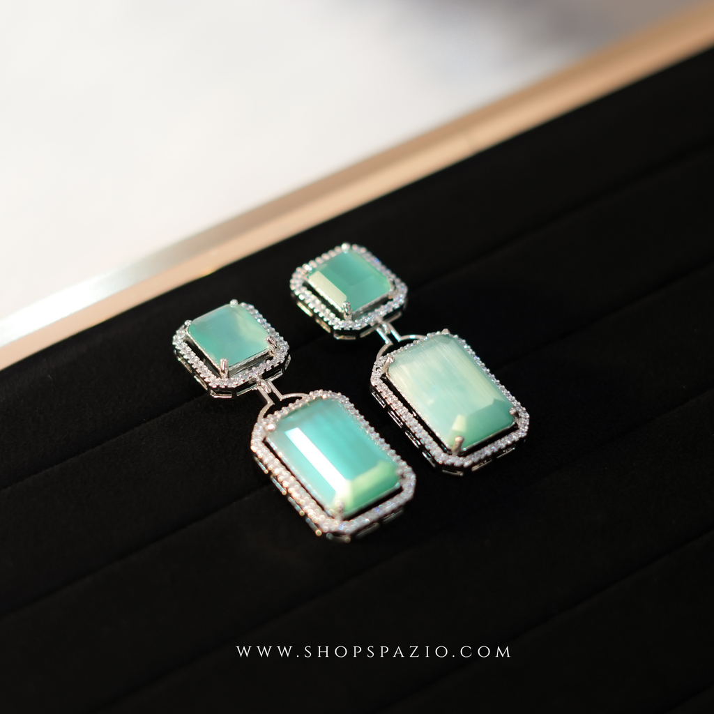 Prisma Duet Earrings - Mint Blue