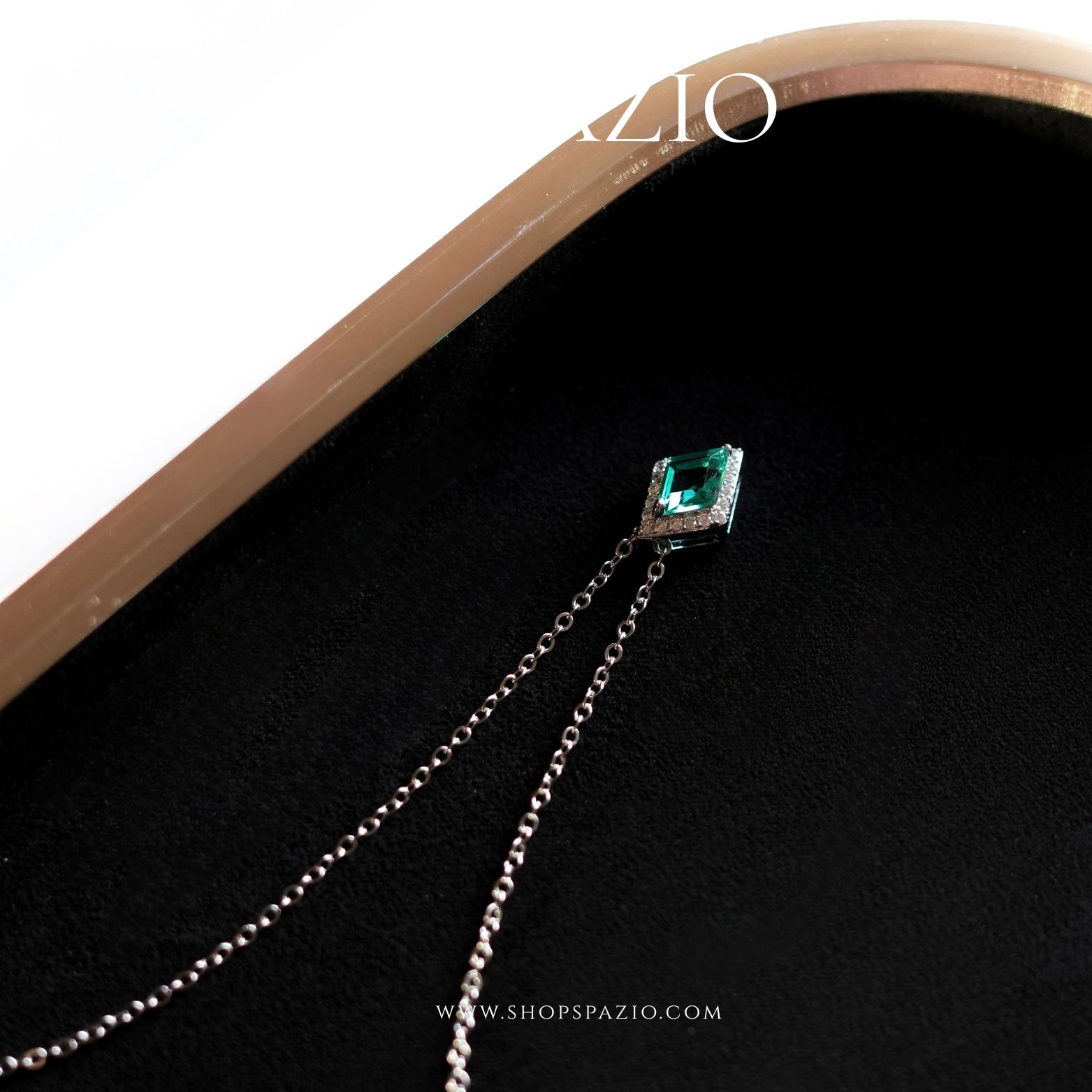CZ Glimpse Teal Pendant