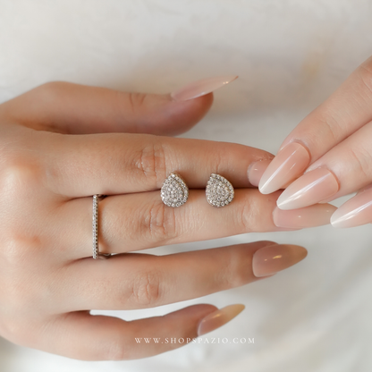 Duo Tone Teardrop Studs