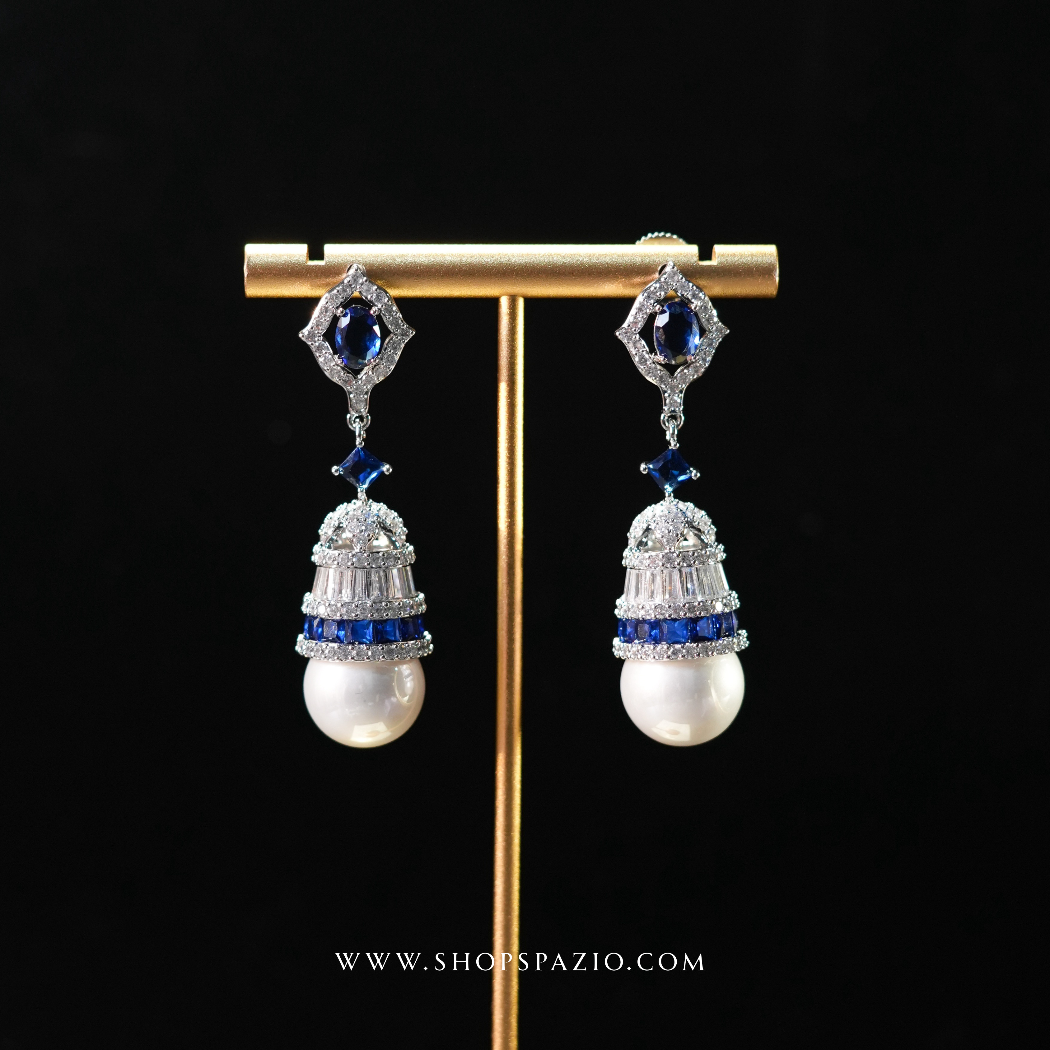 Zahra Drop Earrings - Blue