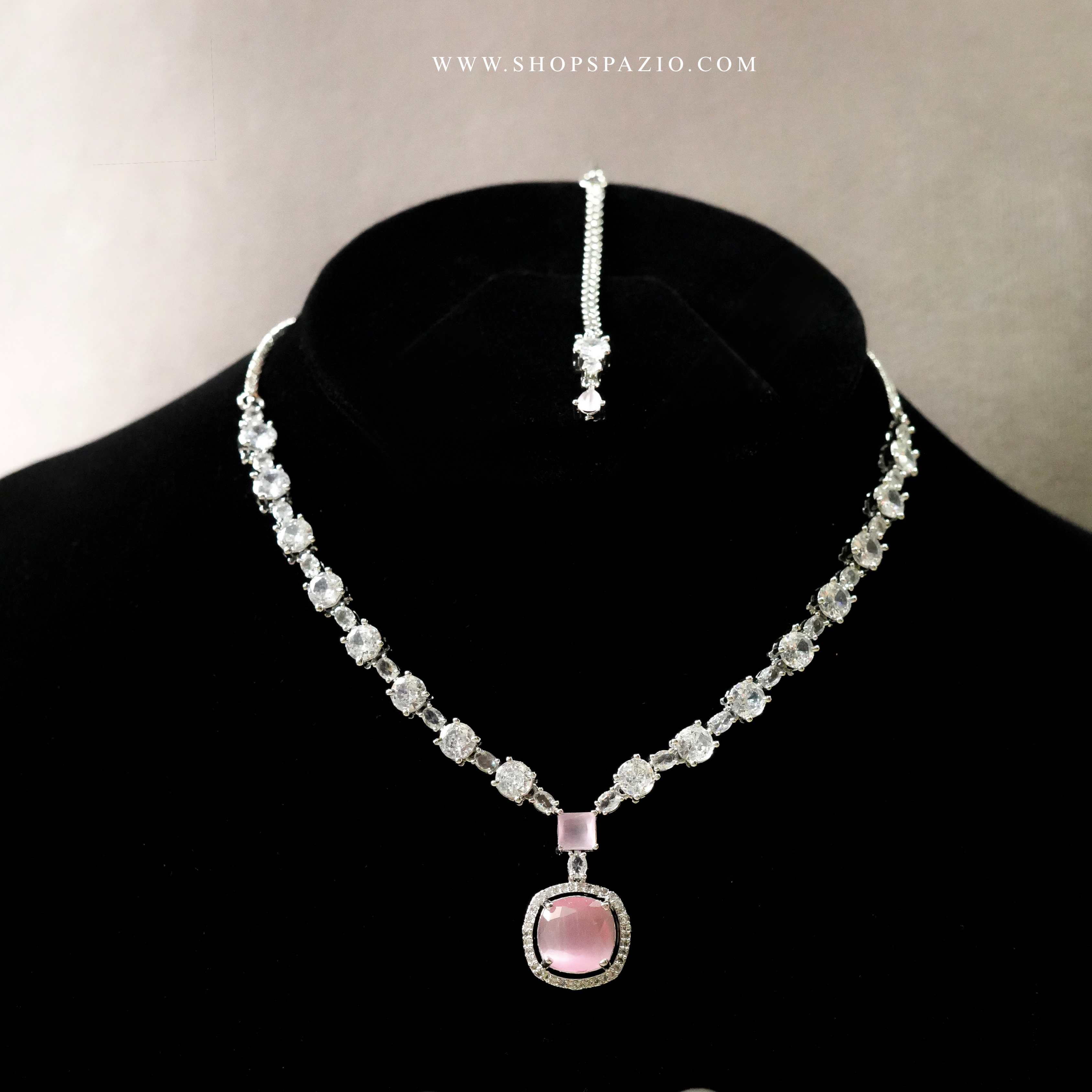 Grace Necklace Set - Matte Pink