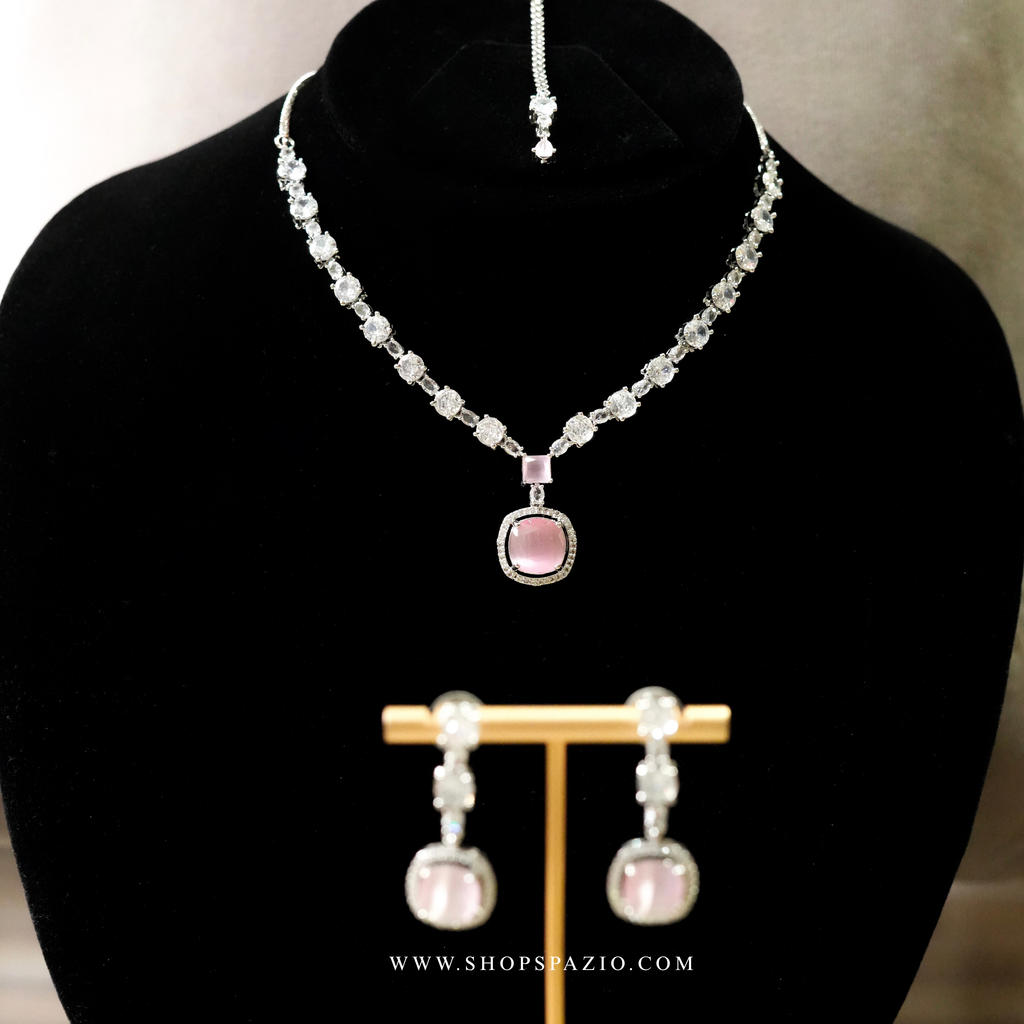 Grace Necklace Set - Matte Pink