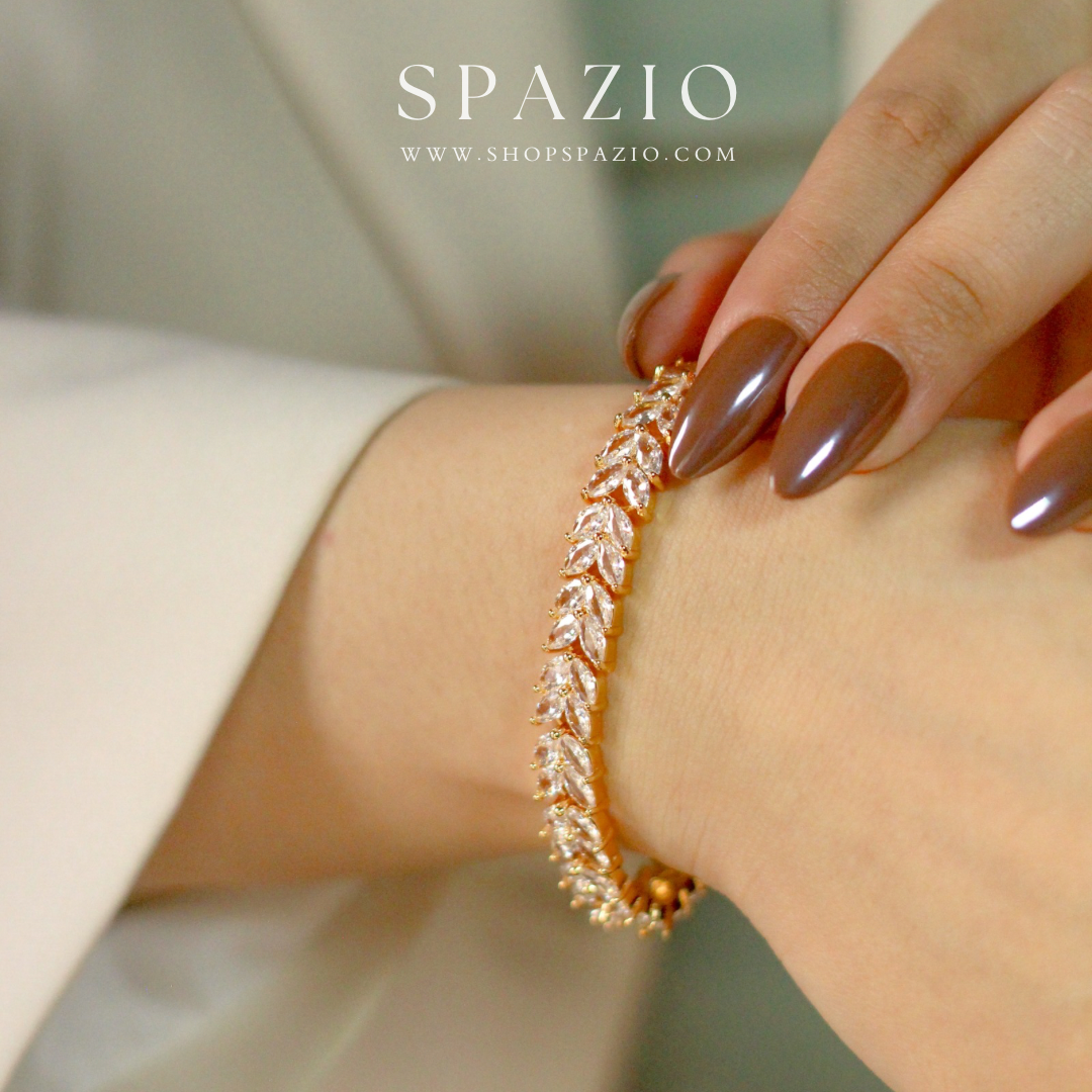 Golden Leaf Sparkle Bracelet