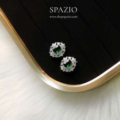 Heritage Ear Studs - Emerald Green