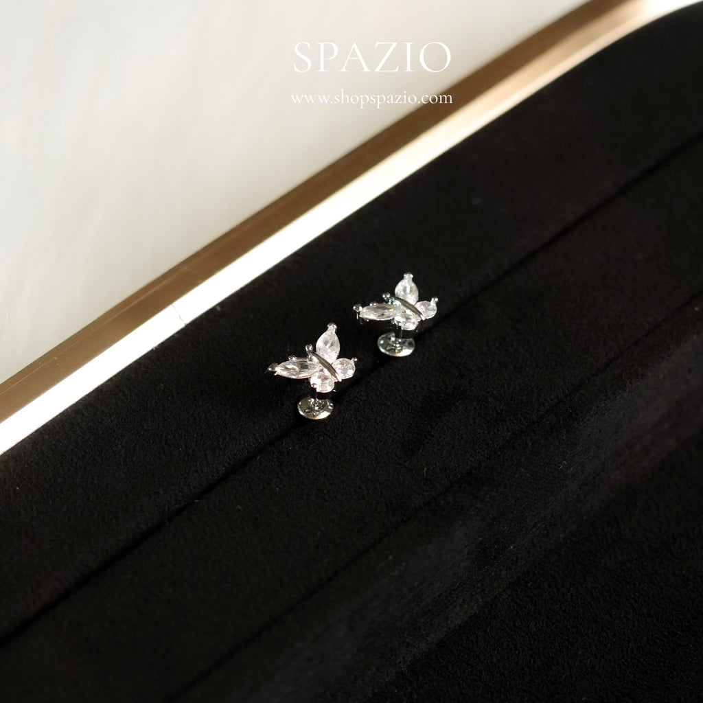 Mini Butterfly Studs - Silver