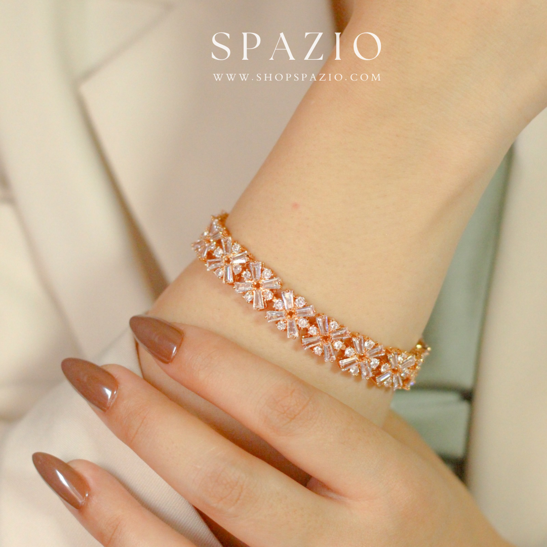 CZ Bloom Bracelet-Rose Gold