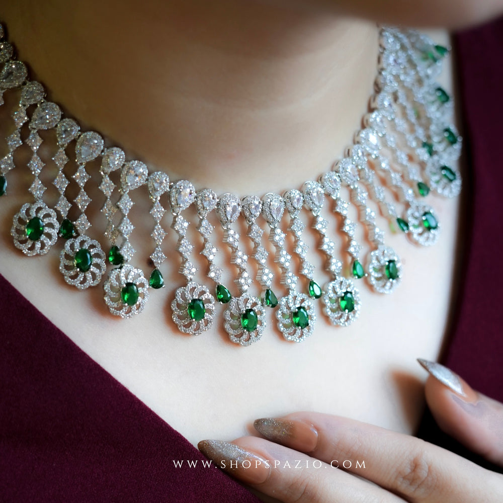 Emerald Crystal Necklace Set