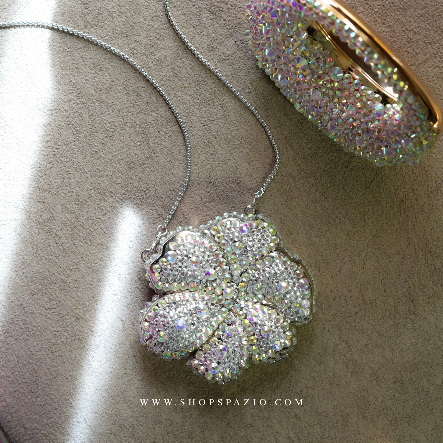 Rhinestone Bloom Clutch