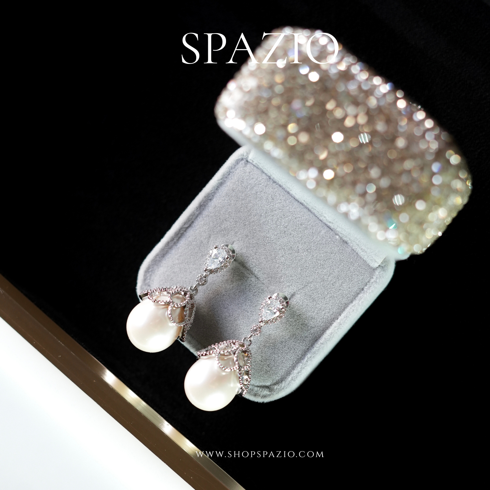 CZ Pearl Luna Drops