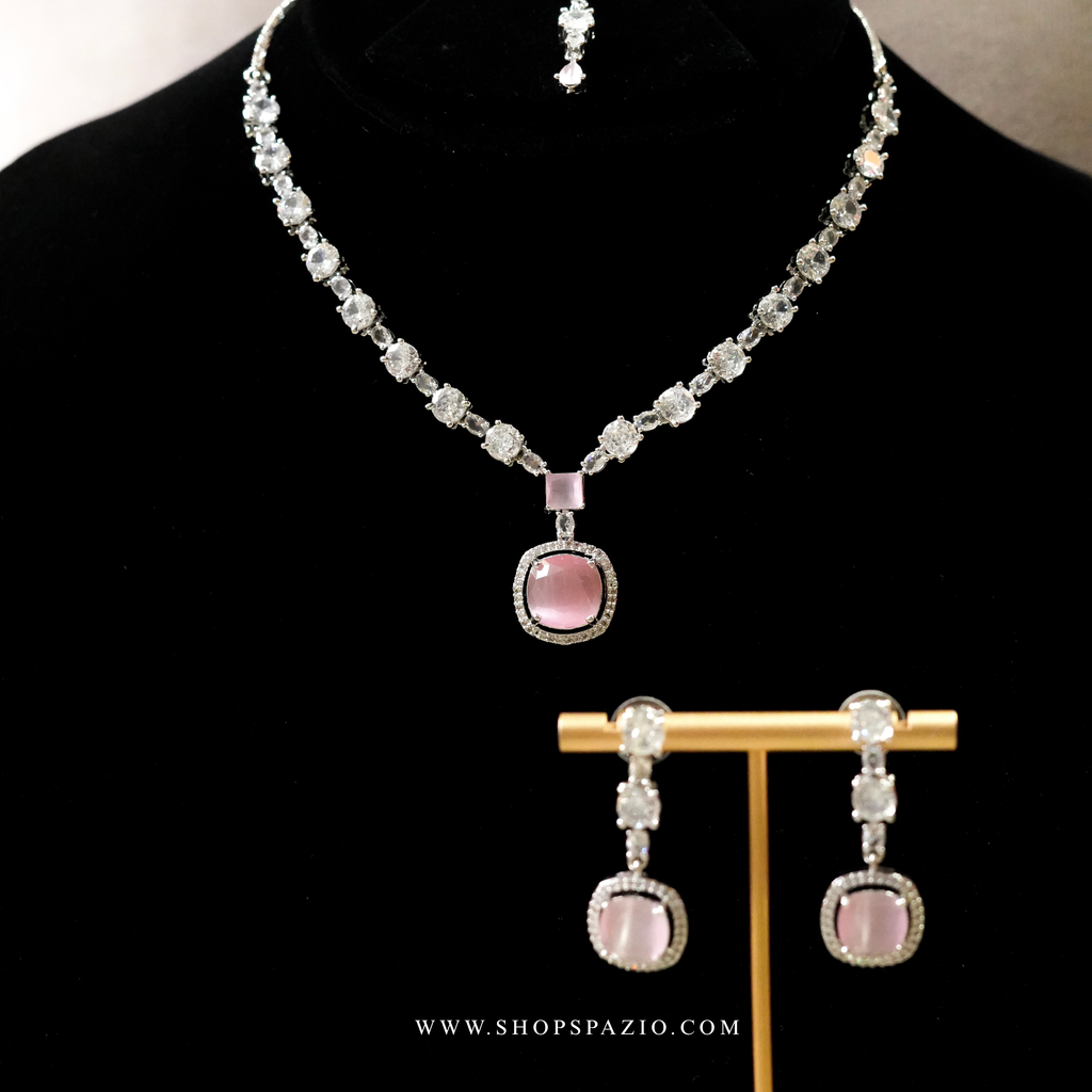 Grace Necklace Set - Matte Pink