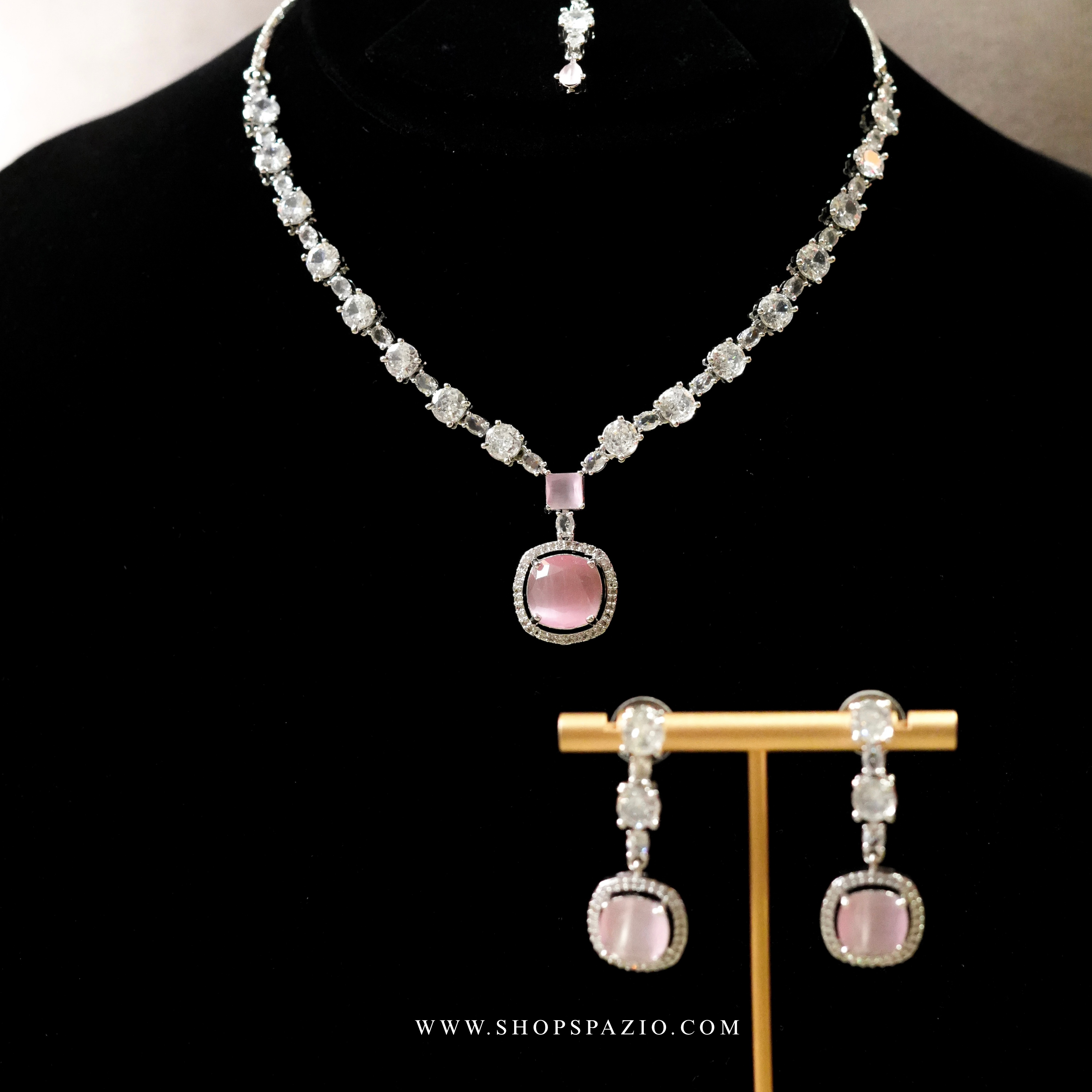 Grace Necklace Set - Matte Pink