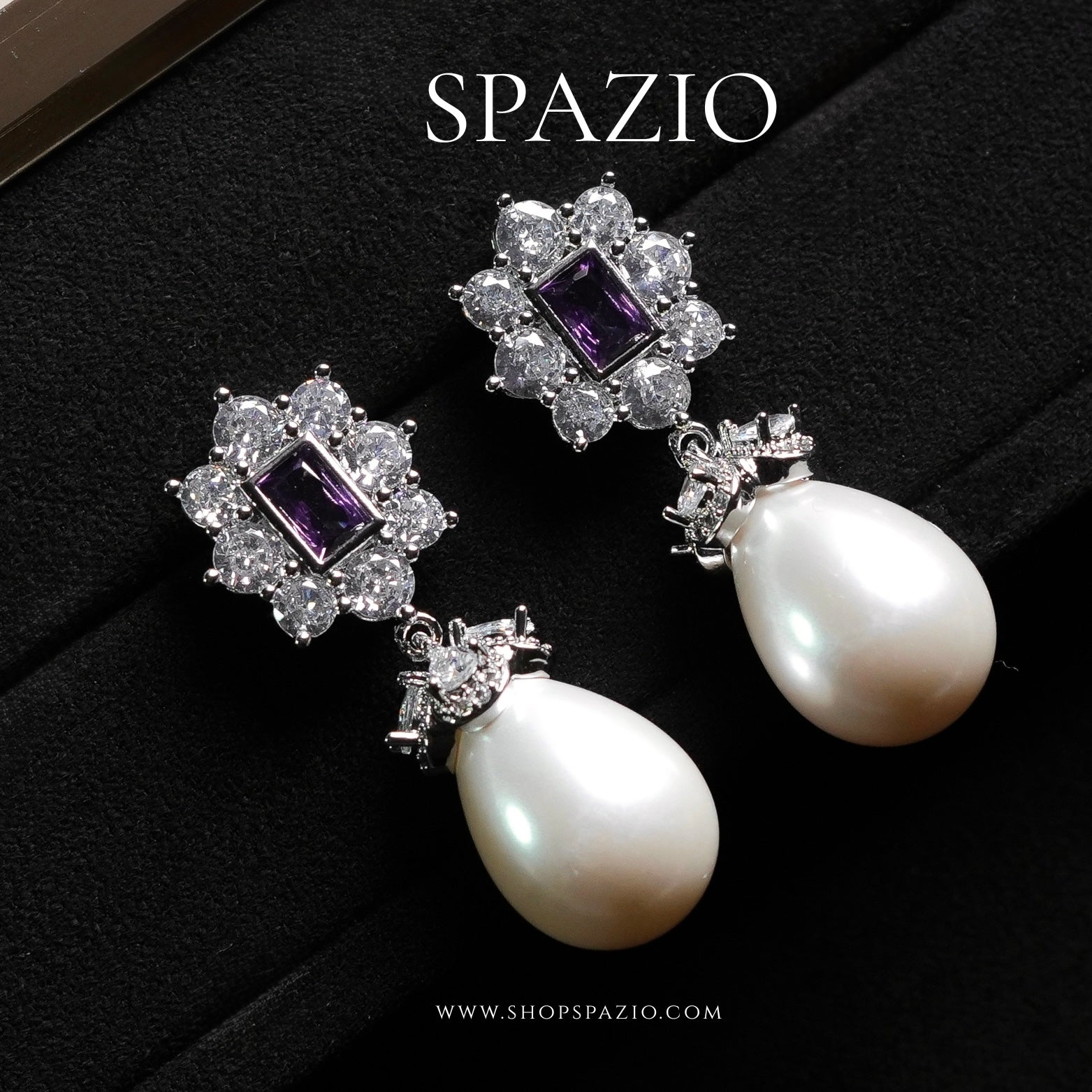 Luxe Purple Pearl Earrings