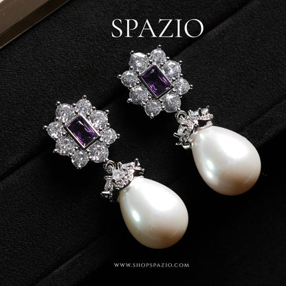 Luxe Purple Pearl Earrings