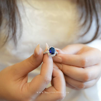 Azure Bloom CZ Ring - Adjustable