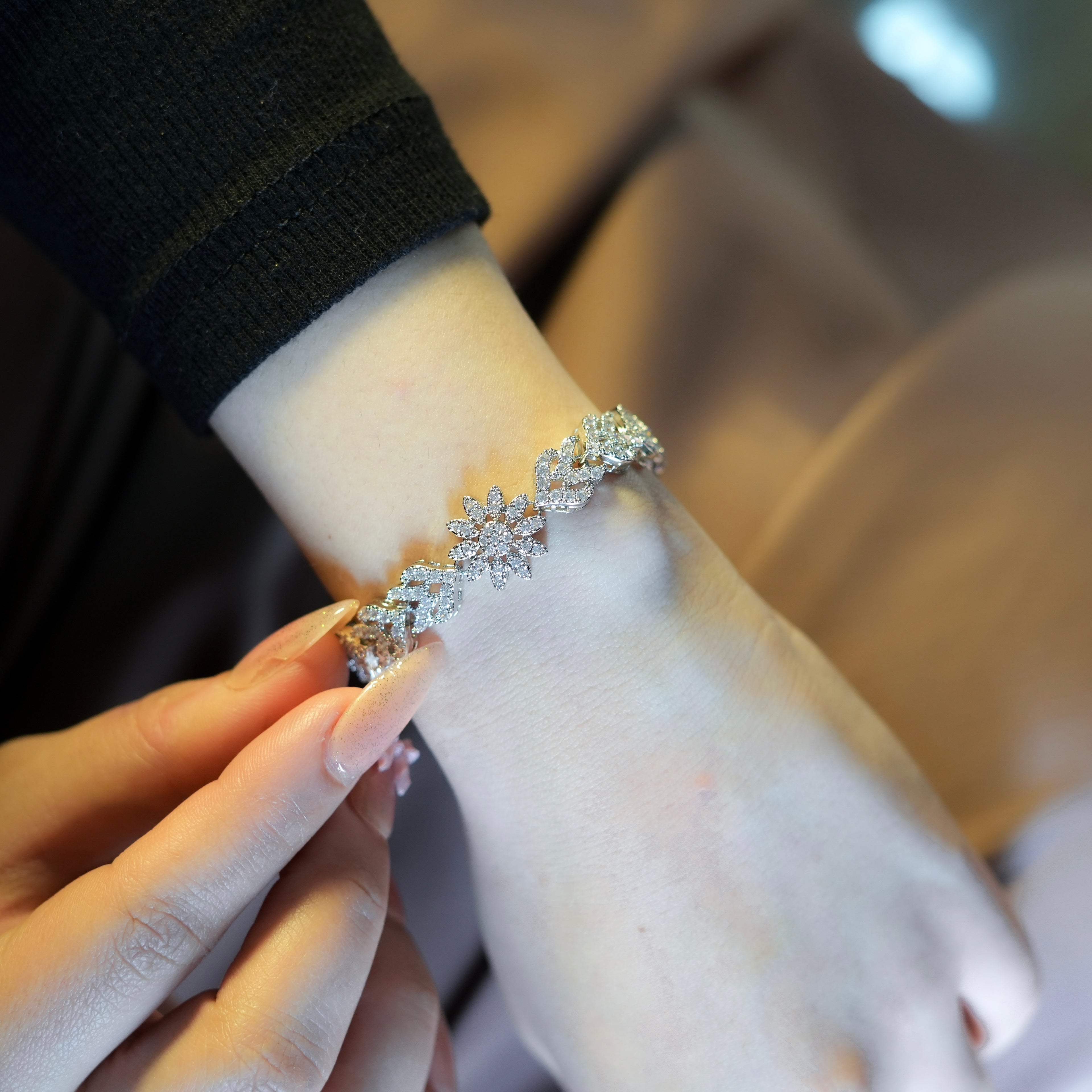 CZ Floral Bracelet