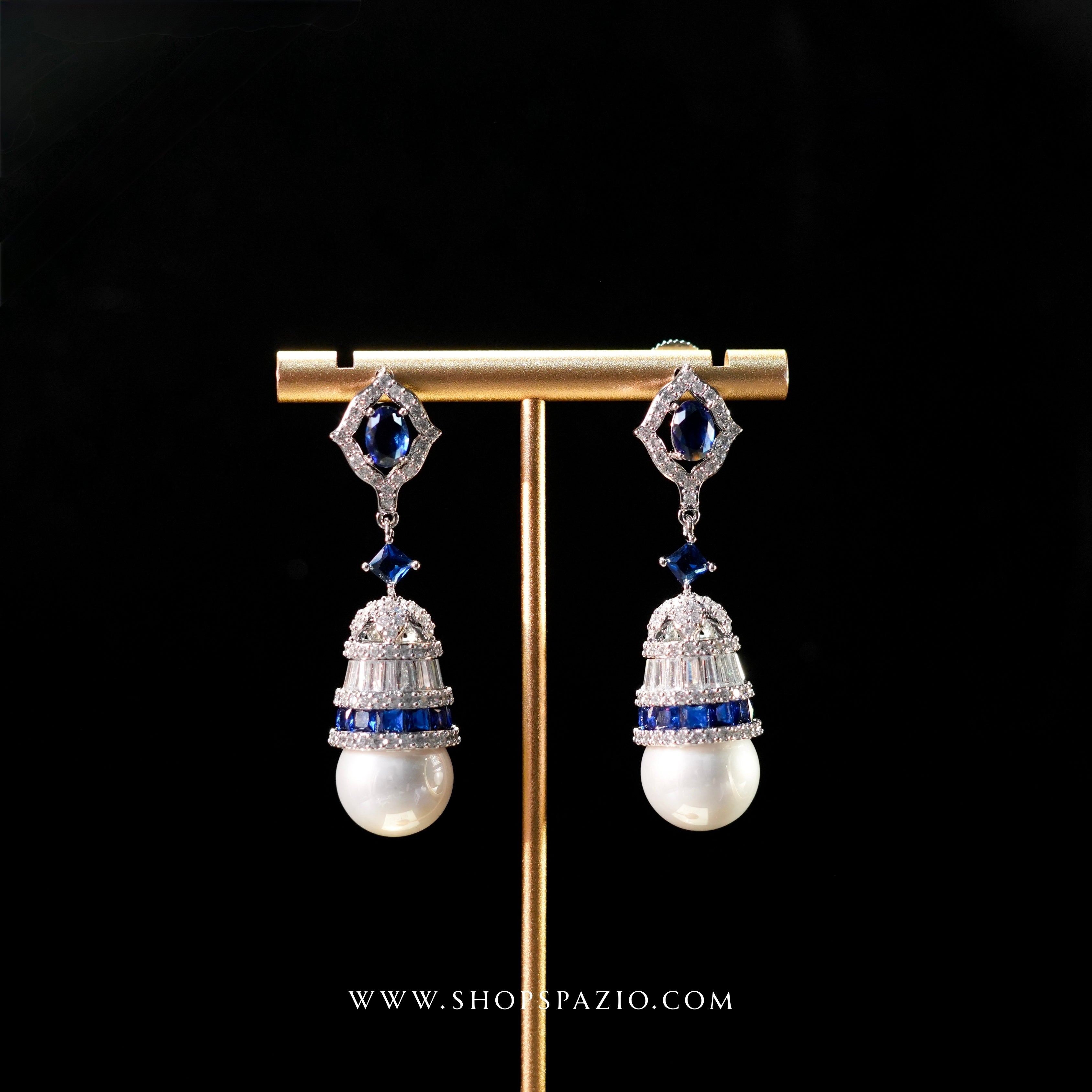 Zahra Drop Earrings - Blue