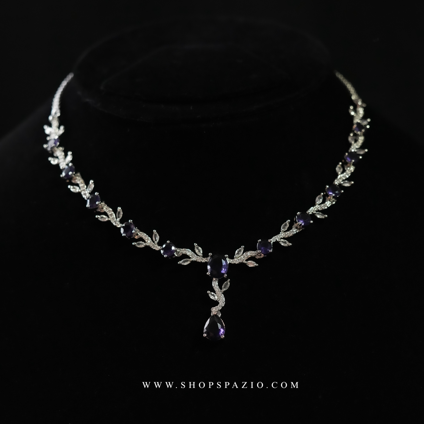 Liora Petals Necklace Set - Purple