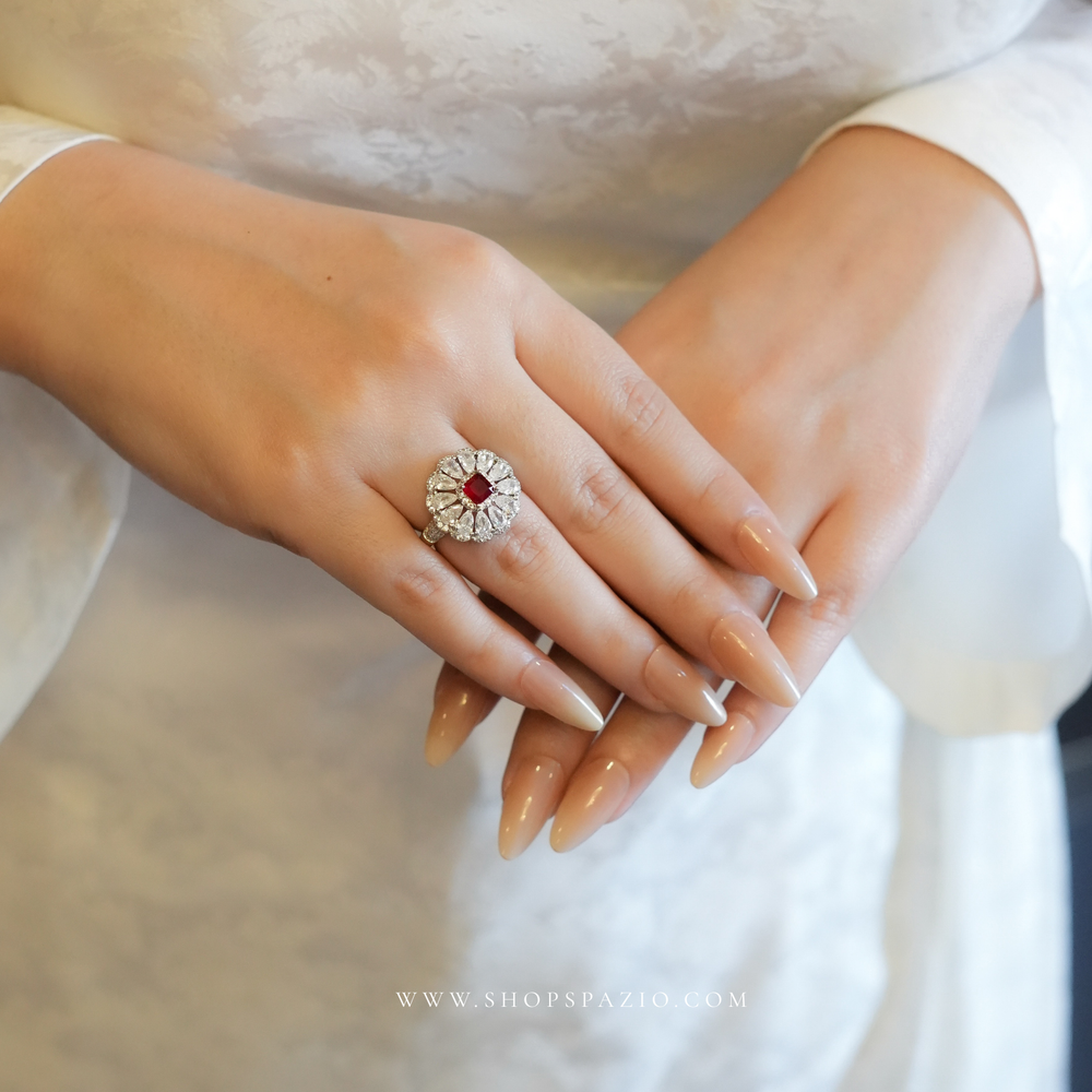 CZ Bloom Ring - Adjustable