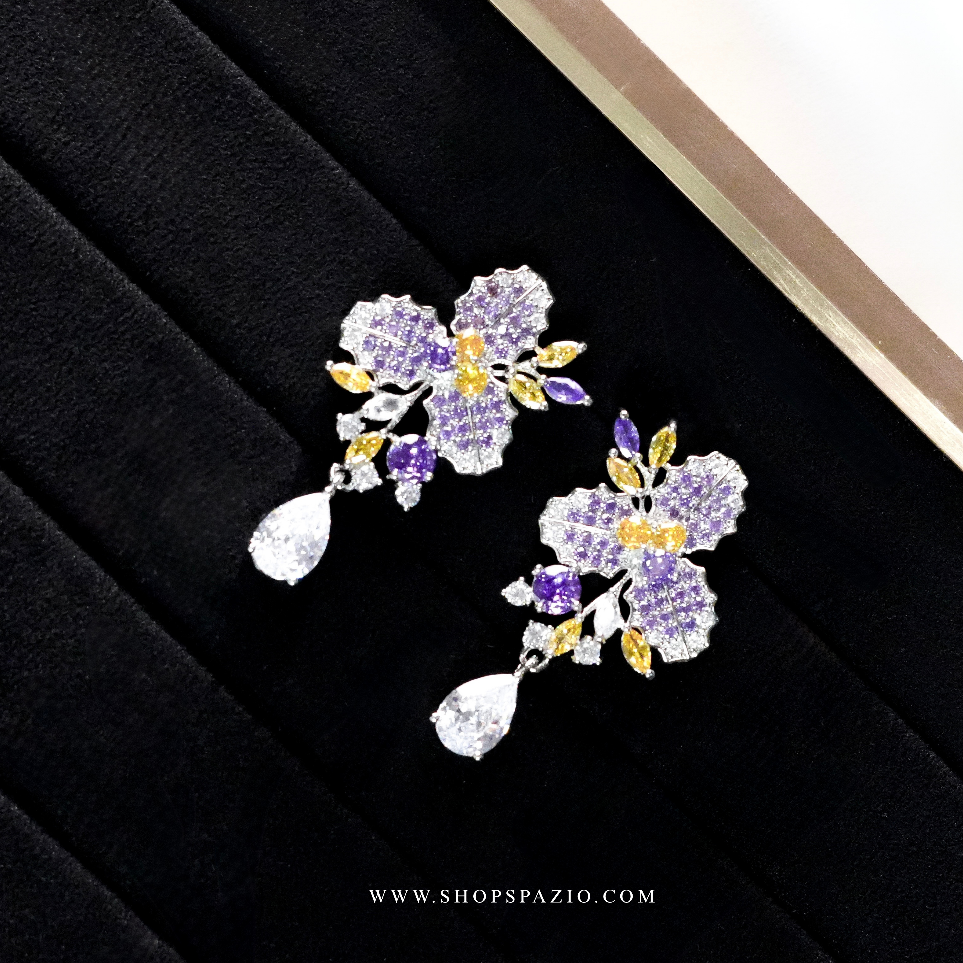 Petal Whisper Earrings - Purple