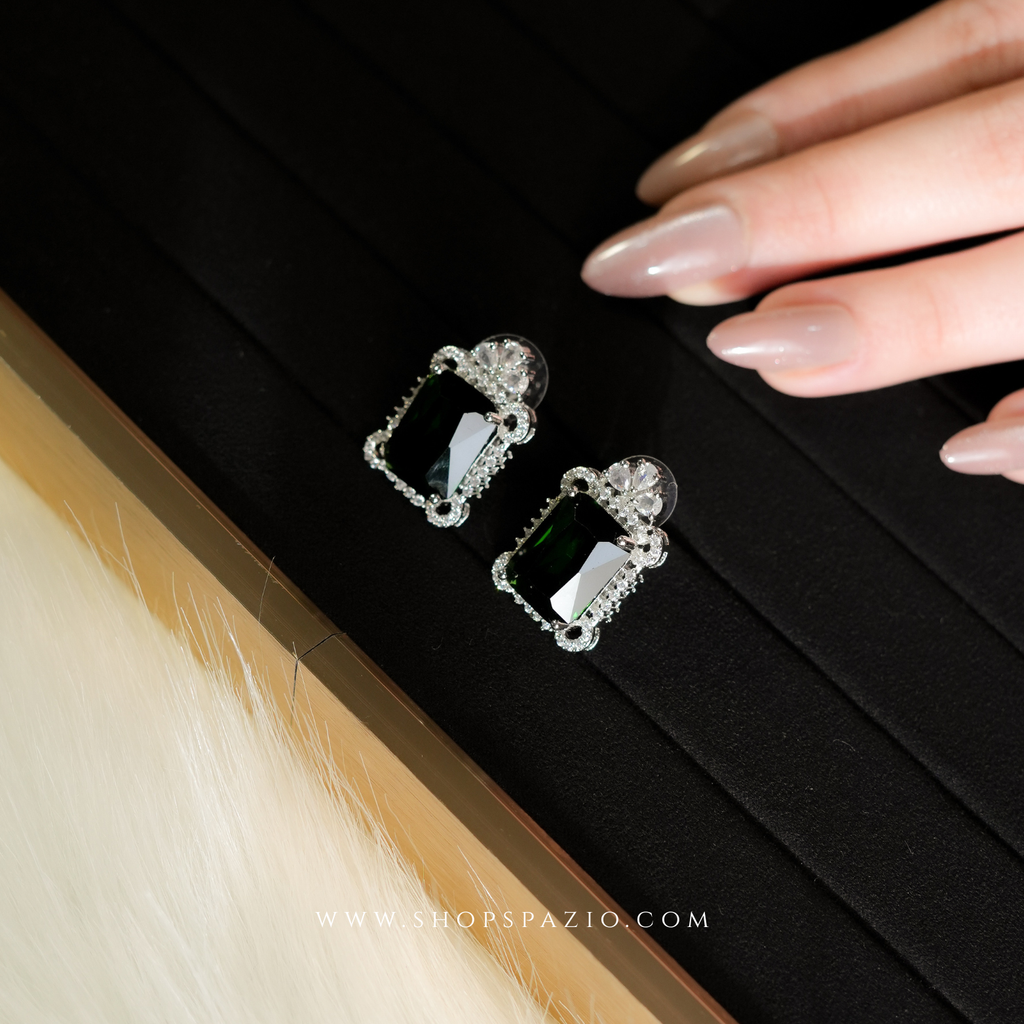 Emerald Aura Studs