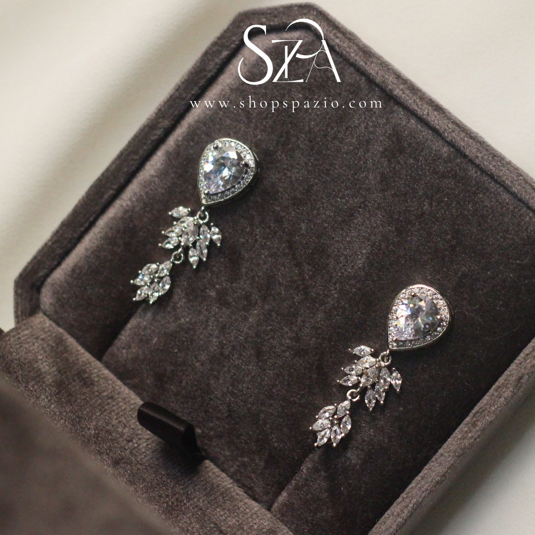 Silver Leaf Cascade Earrings