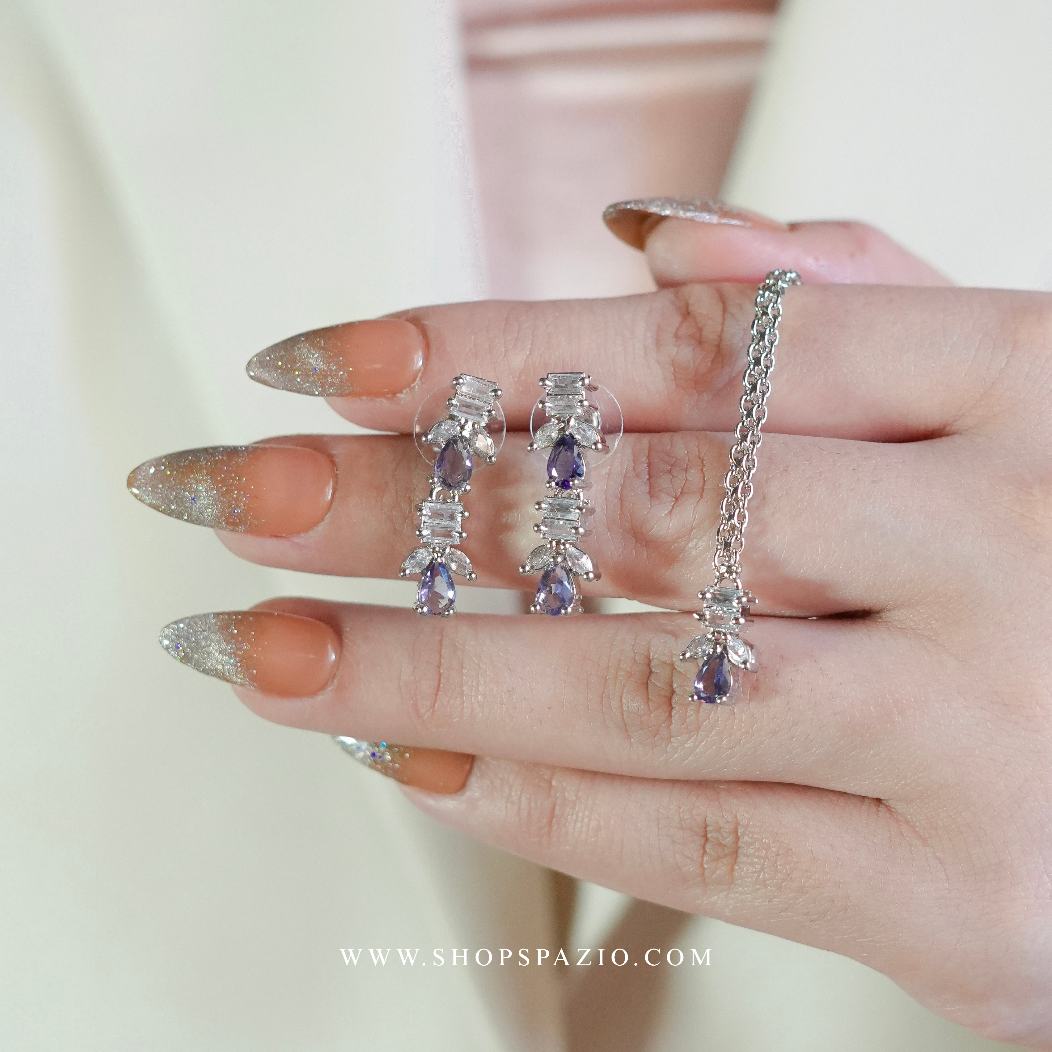 Grace Necklace Set - Purple