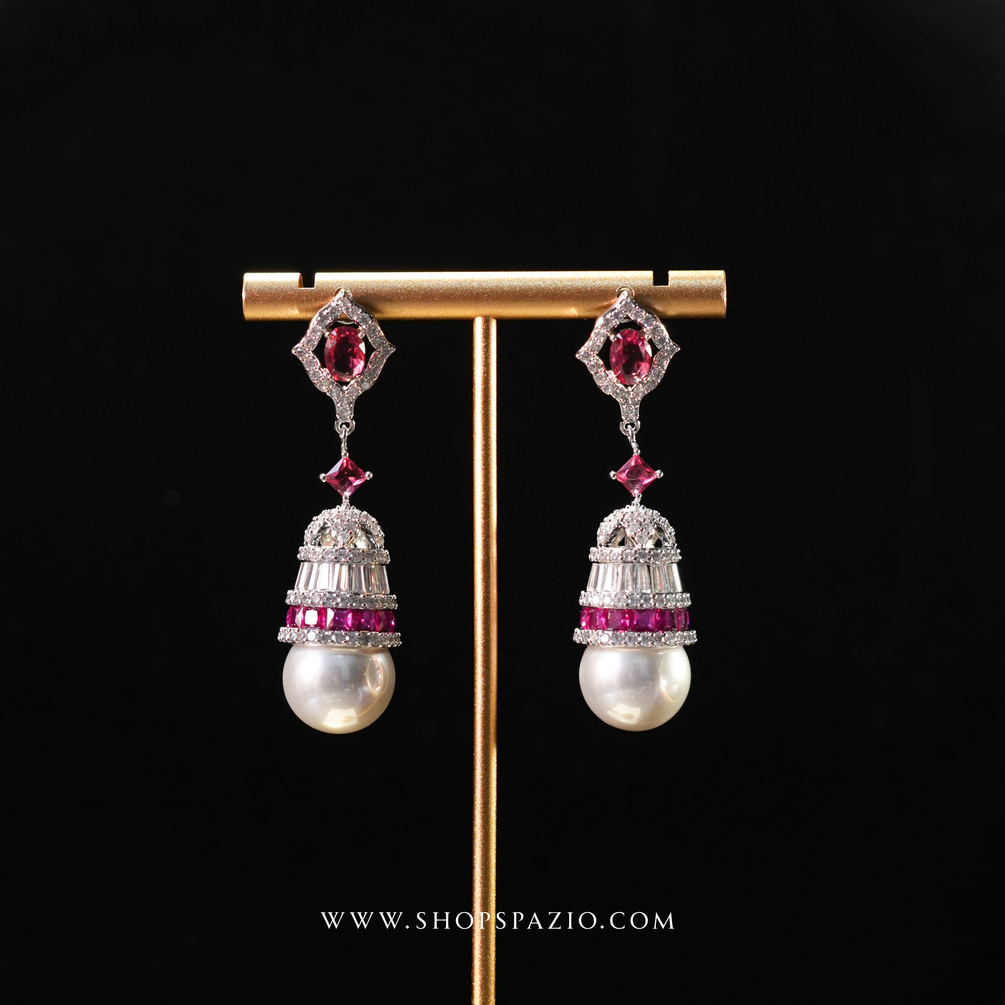 Zahra Drop Earrings - Pink