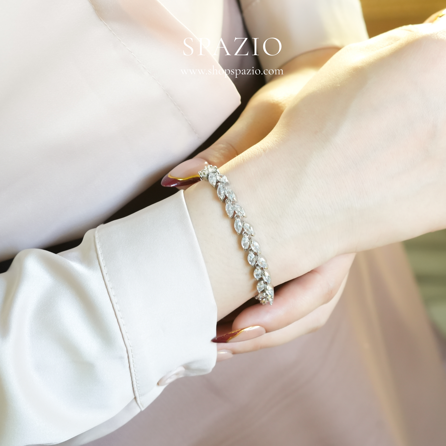 CZ Leaf Bracelet