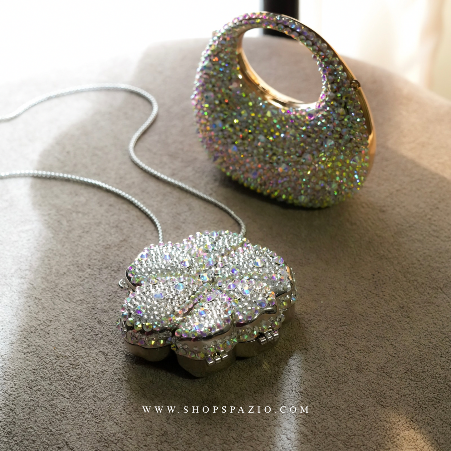 Rhinestone Bloom Clutch