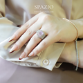 Pink Square Halo Ring - Adjustable