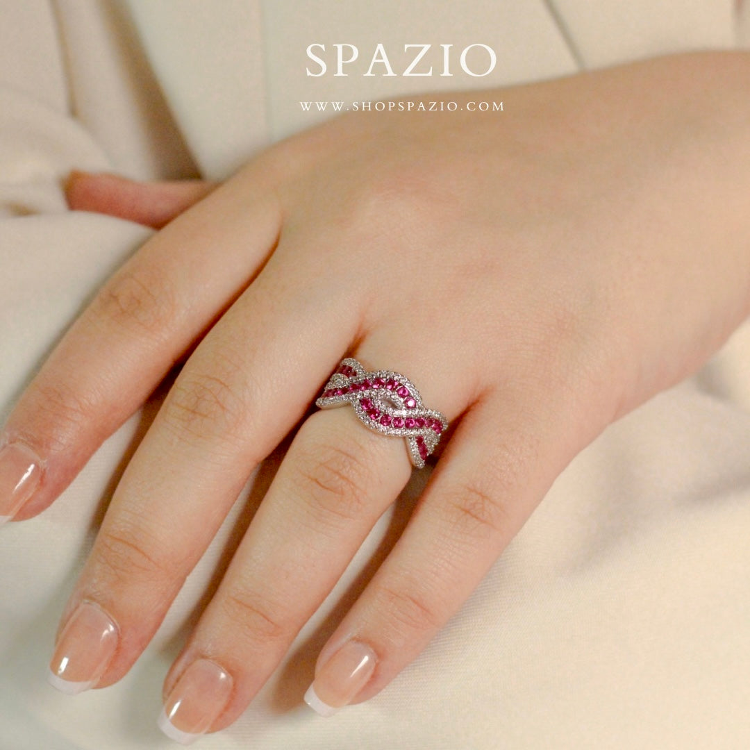 Rosé Swirl Ring-Adjustable