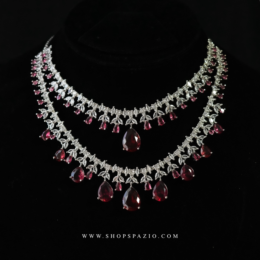 Empress Necklace Set - Red